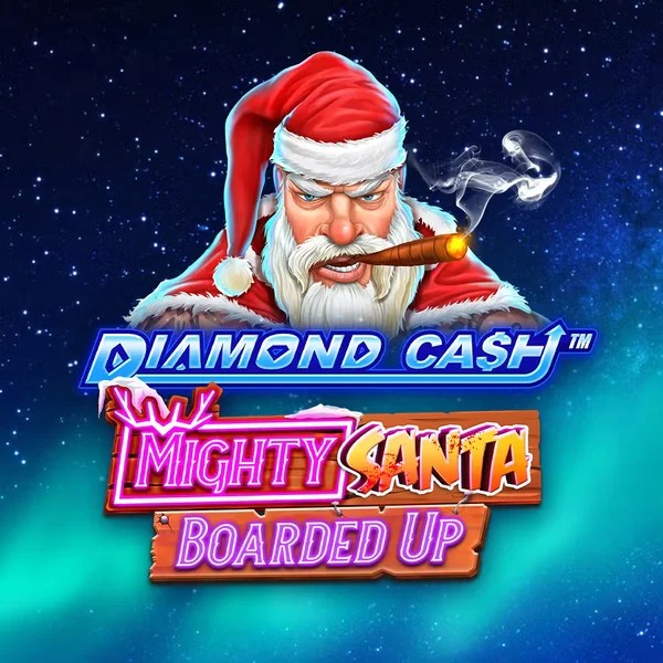 Official Slots logo: Diamond Cash Mighty Santa Boarded Up by Greentube at Safe Casino